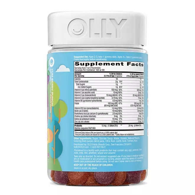 Olly Kids Multivitamínico y Probiótico 160 gomitas